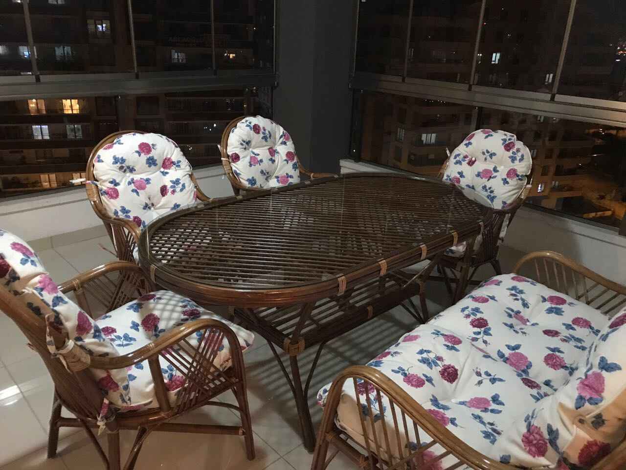 Bambu Yemek Masası Takımı