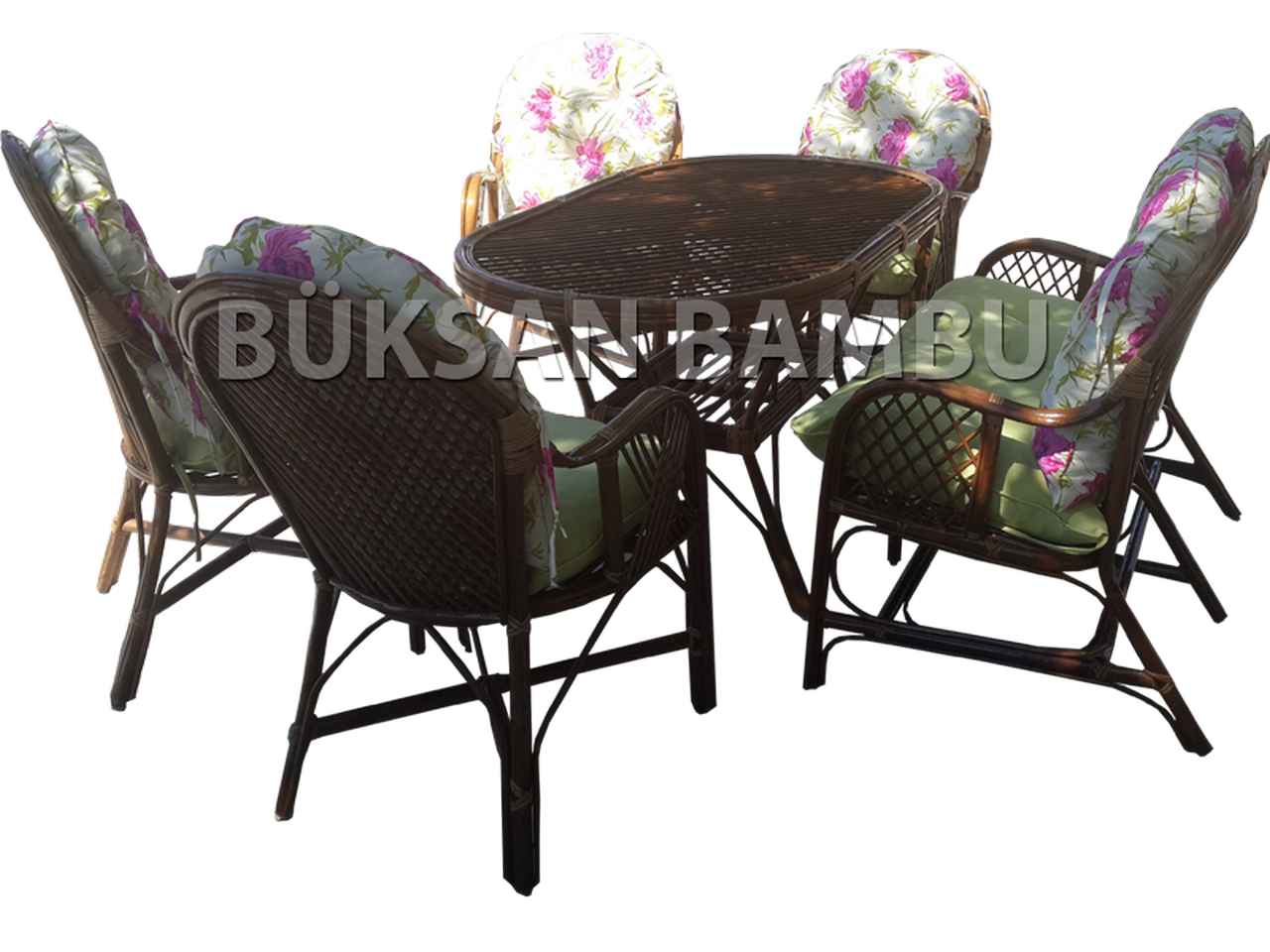 Bambu Yemek Masası Takımı
